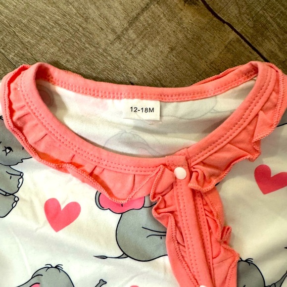 NWOT Toddler 12-18 Month-Elephant Print‎ Kids One Piece Romper - Picture 3 of 6
